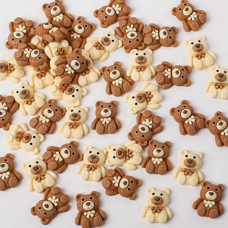 Embellishments For Scrapbooking - ตุ๊กตาหมีเรซิ่นแบบแบน 10/30/50 ชิ้น สำหรับงาน DIY ตกแต่งสมุดภาพ