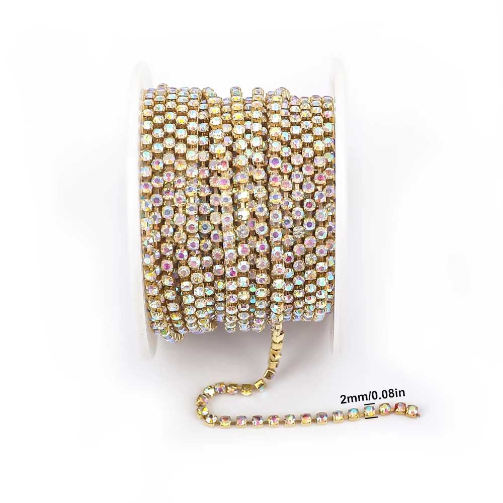 9 M ใหม่ 2 มม.คริสตัล AB Rhine - Sew On Rhinestone บทวิจารณ์และราคา