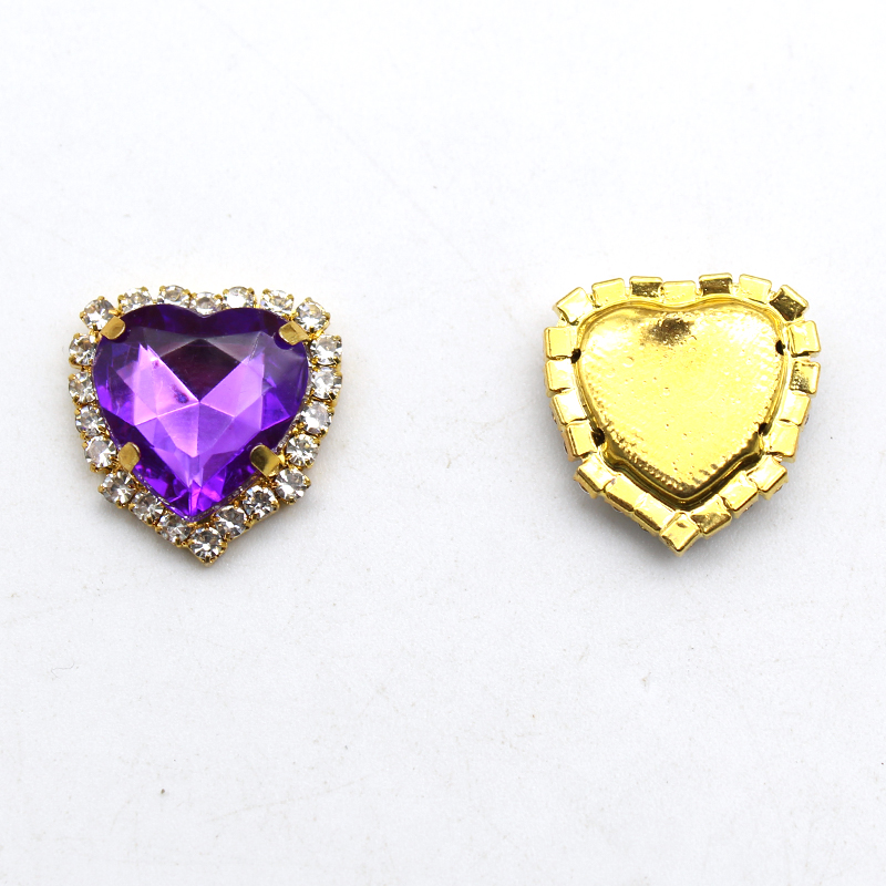 20mm 10pcs ทองแบนด้านล่างหัวใจ - Sew On Rhinestone บทวิจารณ์และราคา