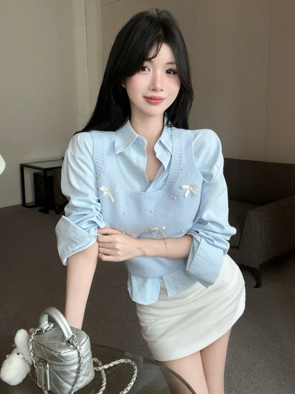 ชุดเสื้อกั๊กถักและเสื้อเชิ้ตสอ - Embellish Knit บทวิจารณ์และราคา