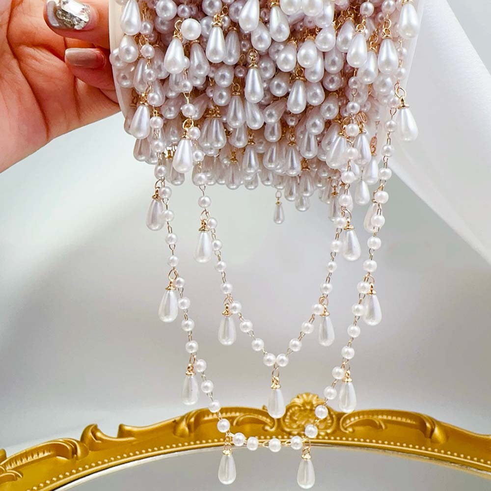 0.5M 1M เลียนแบบ Pearl Waterdr - Pearl Trim Chain บทวิจารณ์และราคา
