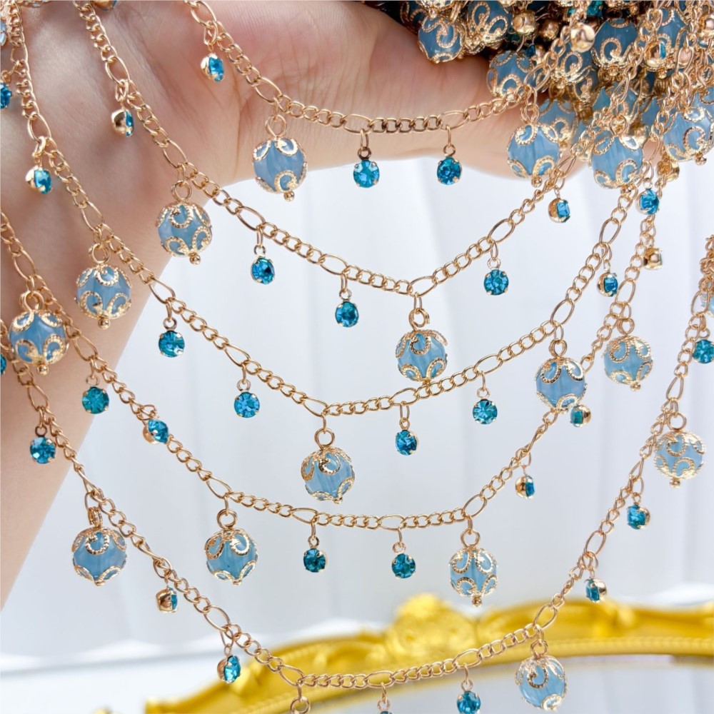 ลูกปัดแก้วขนาด 0.5 เมตร/1 เมตร - Pearl Trim Chain บทวิจารณ์และราคา
